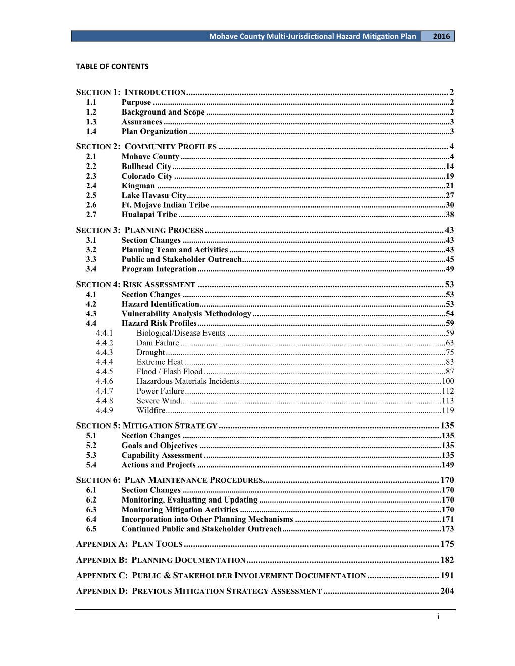 Mohave County Multi-Jurisdictional Hazard Mitigation Plan