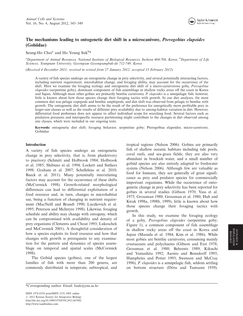 The Mechanisms Leading to Ontogenetic Diet Shift in A