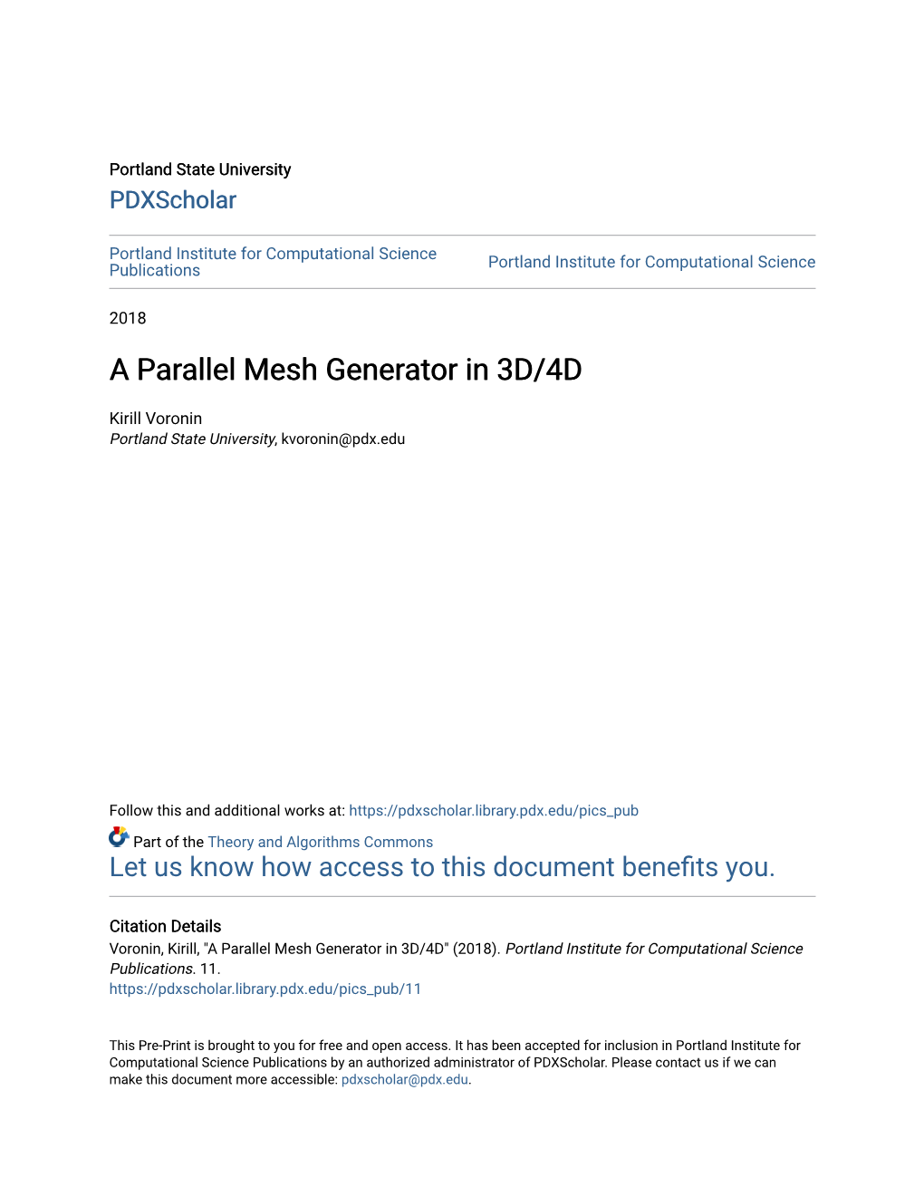 A Parallel Mesh Generator in 3D/4D