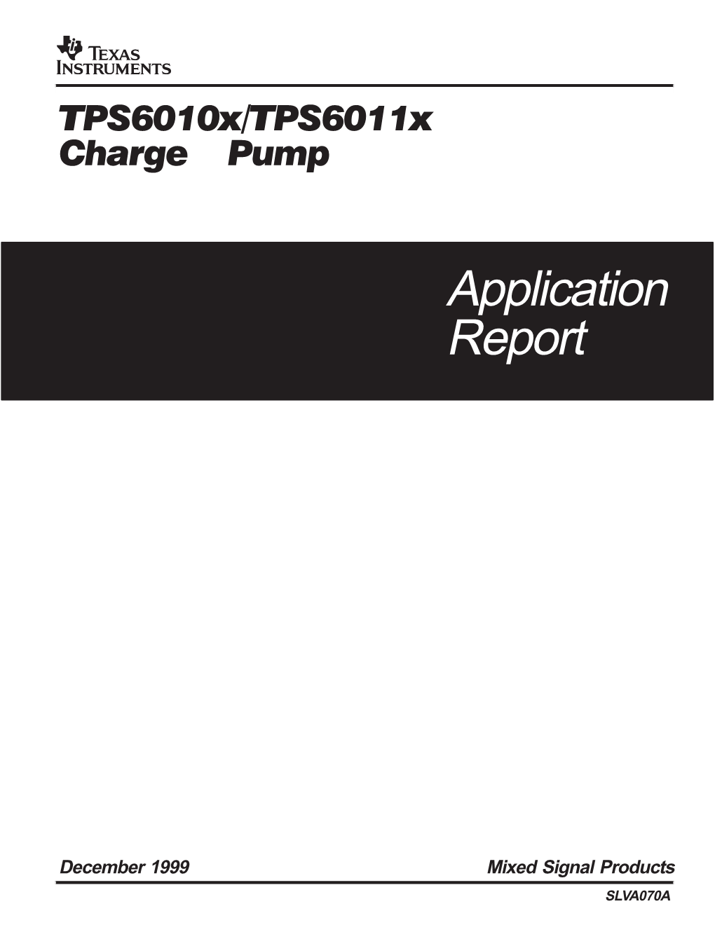 "Tps6010x/Tps6011x Charge Pump"