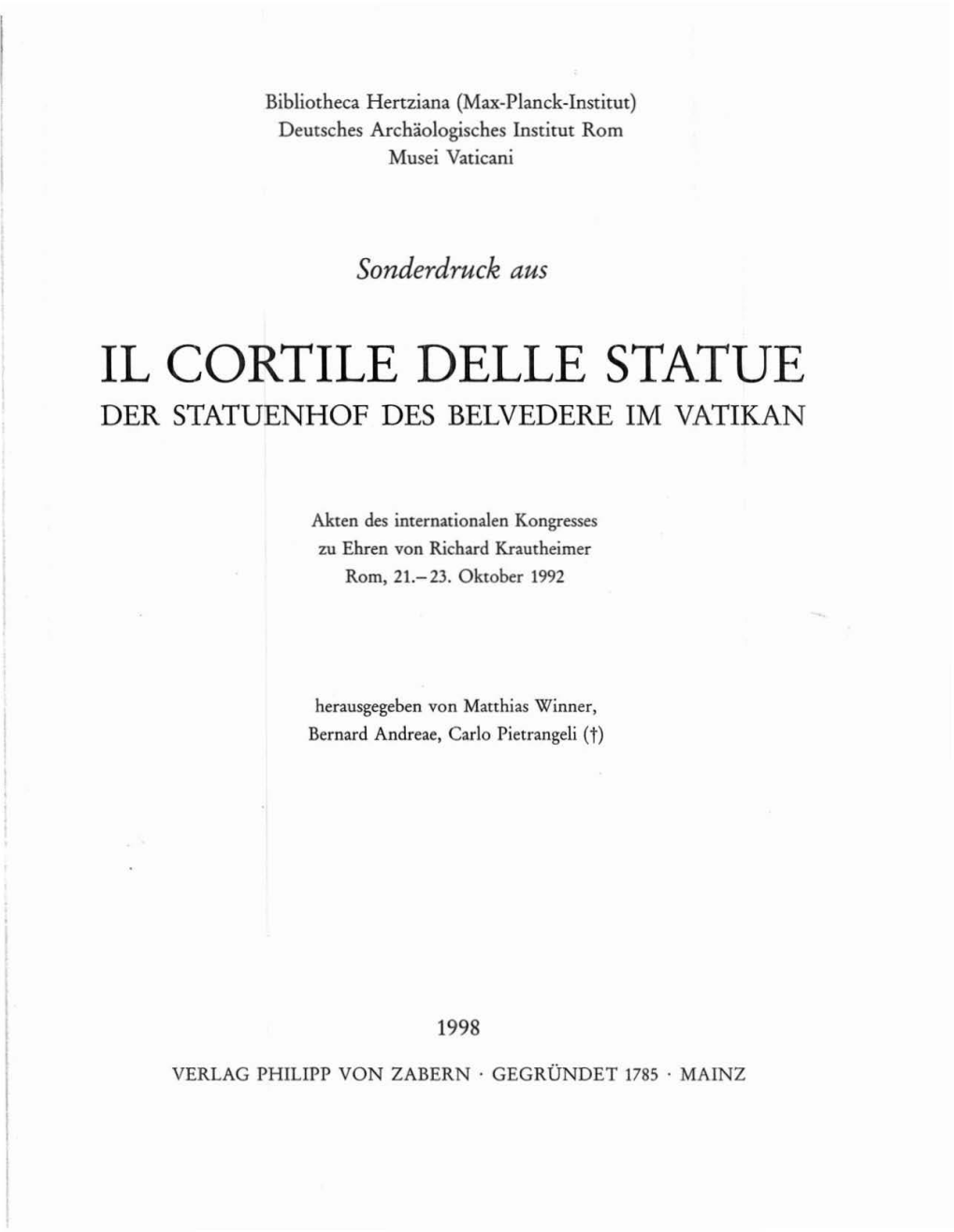 Il Cortile Delle Statue Der Statuenhof Des Belvedere Im Vatikan