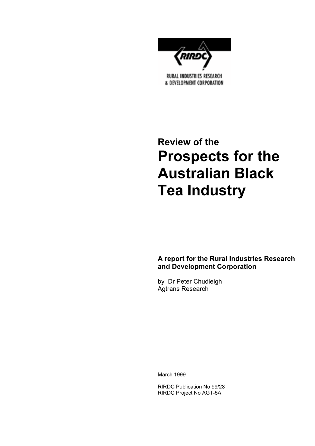 Prospects for the Australian Black Tea Industry