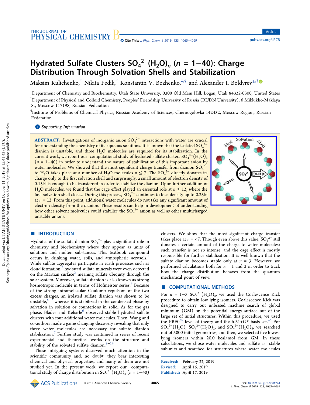 Hydrated Sulfate Clusters SO4^2