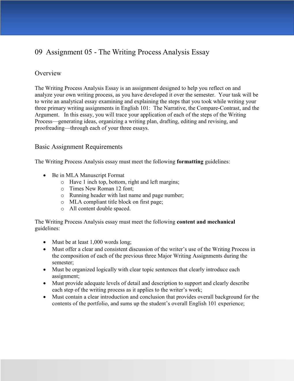 The Writing Process Analysis Essay