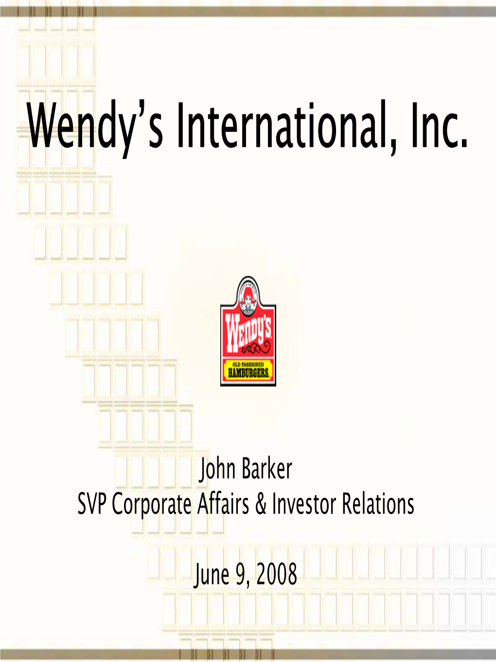 Wendy's International, Inc