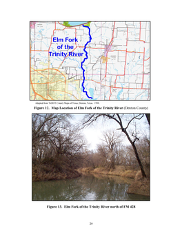 Figure 12. Map Location of Elm Fork of the Trinity River (Denton County)