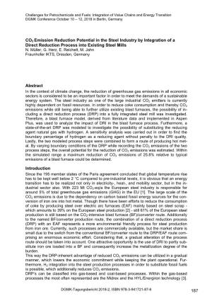 CO2 Emission Reduction Potential in the Steel Industry by Integration of a Direct Reduction Process Into Existing Steel Mills Ab