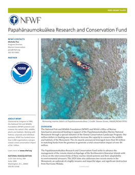 Papahānaumokuākea Research and Conservation Fund