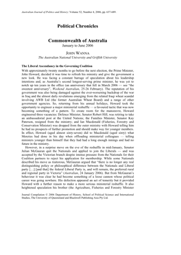 Political Chronicles Commonwealth of Australia