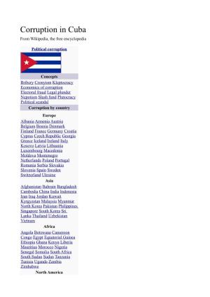 Corruption in Cuba from Wikipedia, the Free Encyclopedia