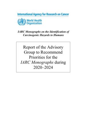 Report of the Advisory Group to Recommend Priorities for the IARC Monographs During 2020–2024
