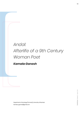 Andal: Afterlife of a 9Th Century Woman Poet