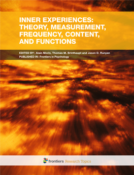 Inner Experiences: Theory, Measurement, Frequency, Content, and Functions