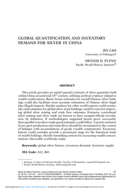 Global Quantification and Inventory Demand for Silver in China