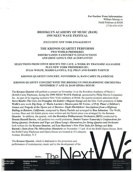 1995 Next Wa Ve Festival Thekronosquartetperforms
