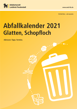 Abfallkalender 2021 Glatten, Schopfloch