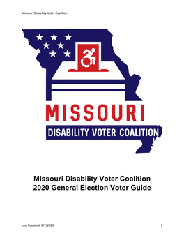 Missouri Disability Voter Coalition 2020 General Election Voter Guide