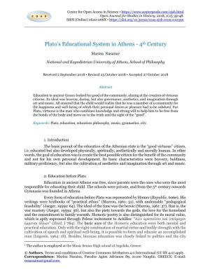 Plato's Educational System in Athens