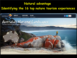 Natural Advantage Identifying the 16 Top Nature Tourism Experiences