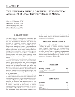 THE NEWBORN MUSCULOSKELETAL EXAMINATION: Assessment of Lower Extremity Range of Motion