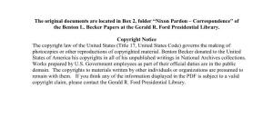 Nixon Pardon – Correspondence” of the Benton L