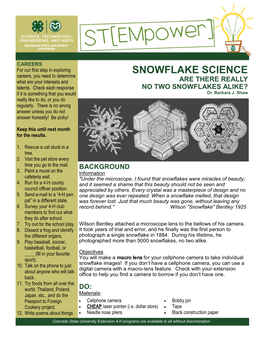38. Snowflake Science