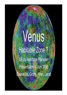 Habitable Zone ? UE Zu Habitable Planeten Präsentation 1