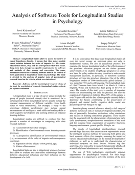 Analysis of Software Tools for Longitudinal Studies in Psychology