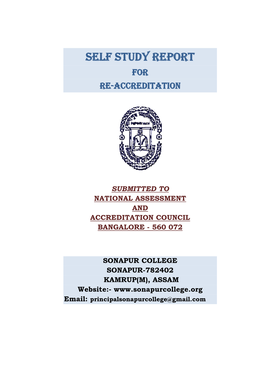Self Study Report for Re-Accreditation