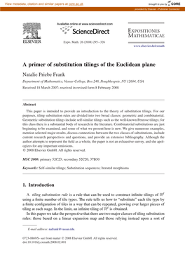 A Primer of Substitution Tilings of the Euclidean Plane
