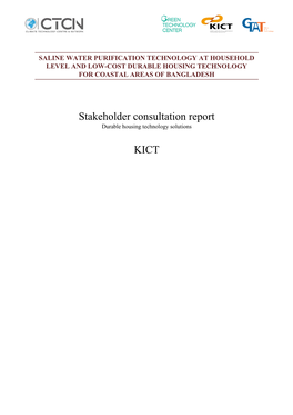 Stakeholder Consultation Report KICT