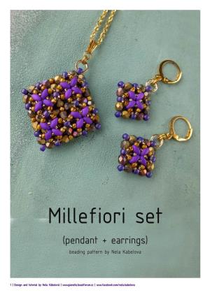 Millefiori Set (Pendant + Earrings) Beading Pattern by Nela Kabelova
