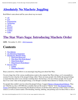 The Star Wars Saga: Introducing Machete Order 1/19/14, 5:05 PM