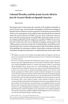 Colonial Theodicy and the Jesuit Ascetic Ideal in José De Acosta's