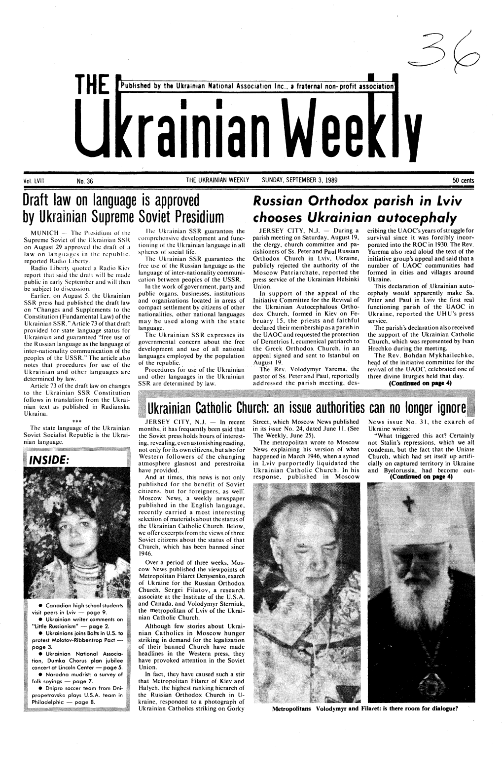The Ukrainian Weekly 1989, No.36