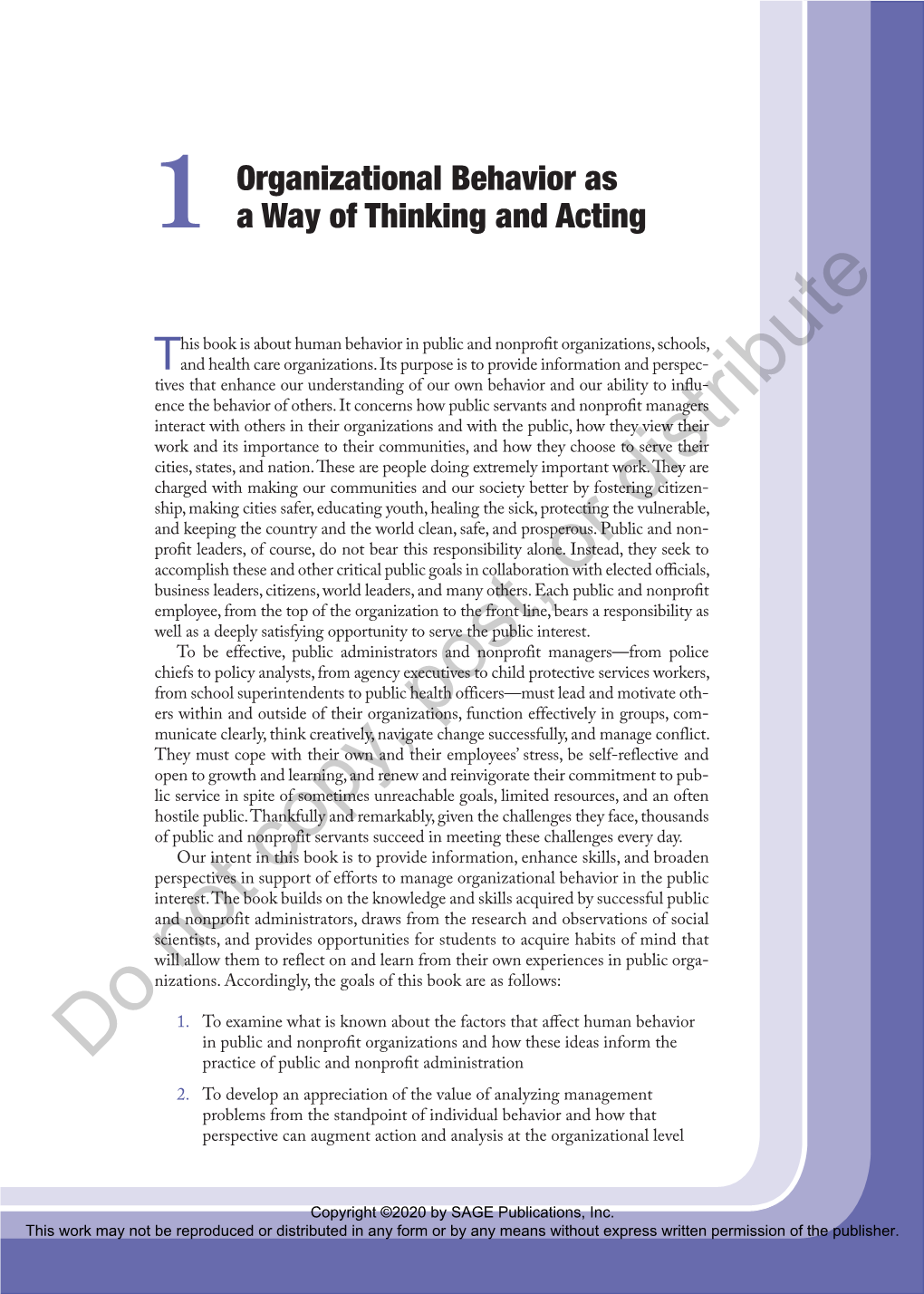 1 Organizational Behavior As a Way of Thinking and Acting 3