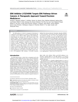 Molecular Cancer Therapeutics | Small Molecule Therapeutics