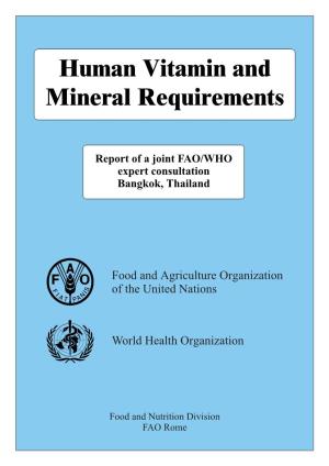 Human Vitamin and Mineral Requirements