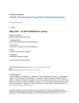 WALLABY – an SKA Pathfinder H I Survey