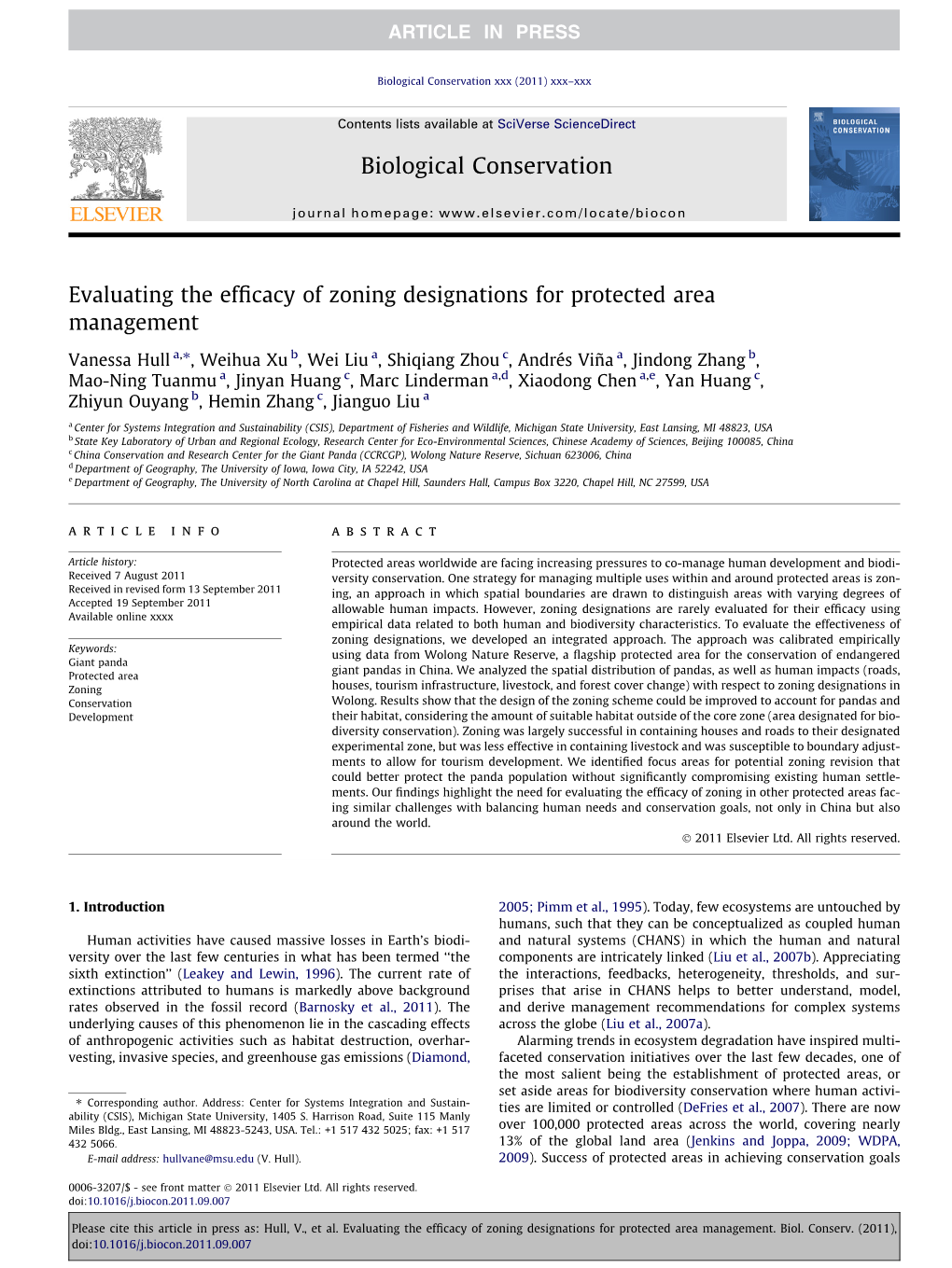 Evaluating the Efficacy of Zoning Designations for Protected Area