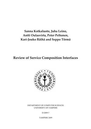Review of Service Composition Interfaces