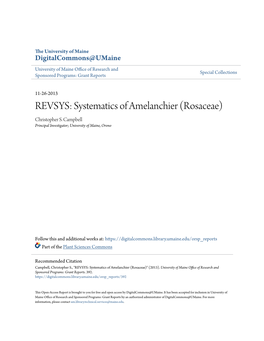 REVSYS: Systematics of Amelanchier (Rosaceae) Christopher S