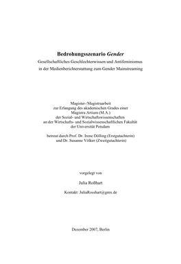 Gender Gesellschaftliches Geschlechterwissen Und Antifeminismus in Der Medienberichterstattung Zum Gender Mainstreaming