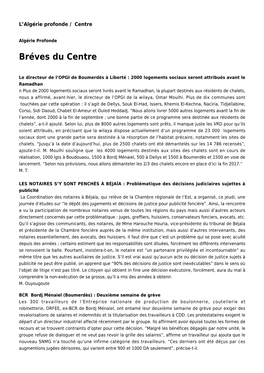 Bréves Du Centre