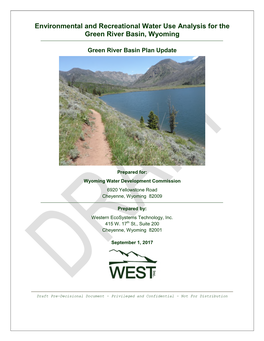 Environmental and Recreational Water Use Analysis for the Green River Basin, Wyoming