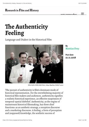 The Authenticity Feeling | Research in Film and History 29.11.18, 08�46