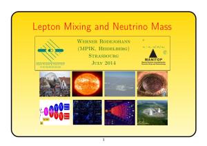 Lepton Mixing and Neutrino Mass