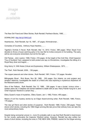 Download the New Girl Friend and Other Stories, Ruth Rendell
