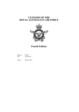 CUSTOMS of the ROYAL AUSTRALIAN AIR FORCE Fourth