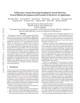 Arxiv:1901.04985V1 [Cs.DC] 12 Jan 2019 Computing Power of Embedded Or Edge Devices, Neural Net- Tion, Saving Computing Resources